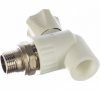 VALFEX Кран шаровой для радиатора угловой ф20х1/2" полипропиленовый белый ППР