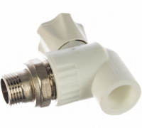 VALFEX Кран шаровой для радиатора угловой ф20х1/2" полипропиленовый белый ППР