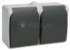 Розетка открытой установки 2-места с з/к IP 54 (IEK) ФОРС